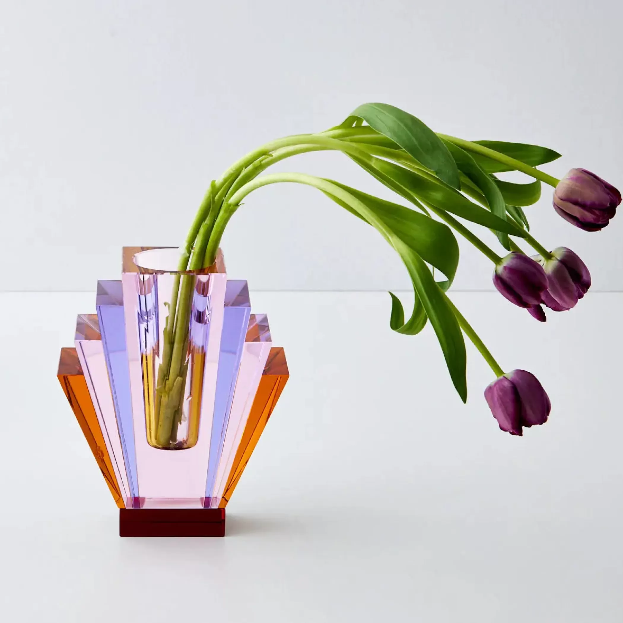 Vases & Planters | GigiandTom Diamond Deco Crystal Coloured Vase Pink Purple