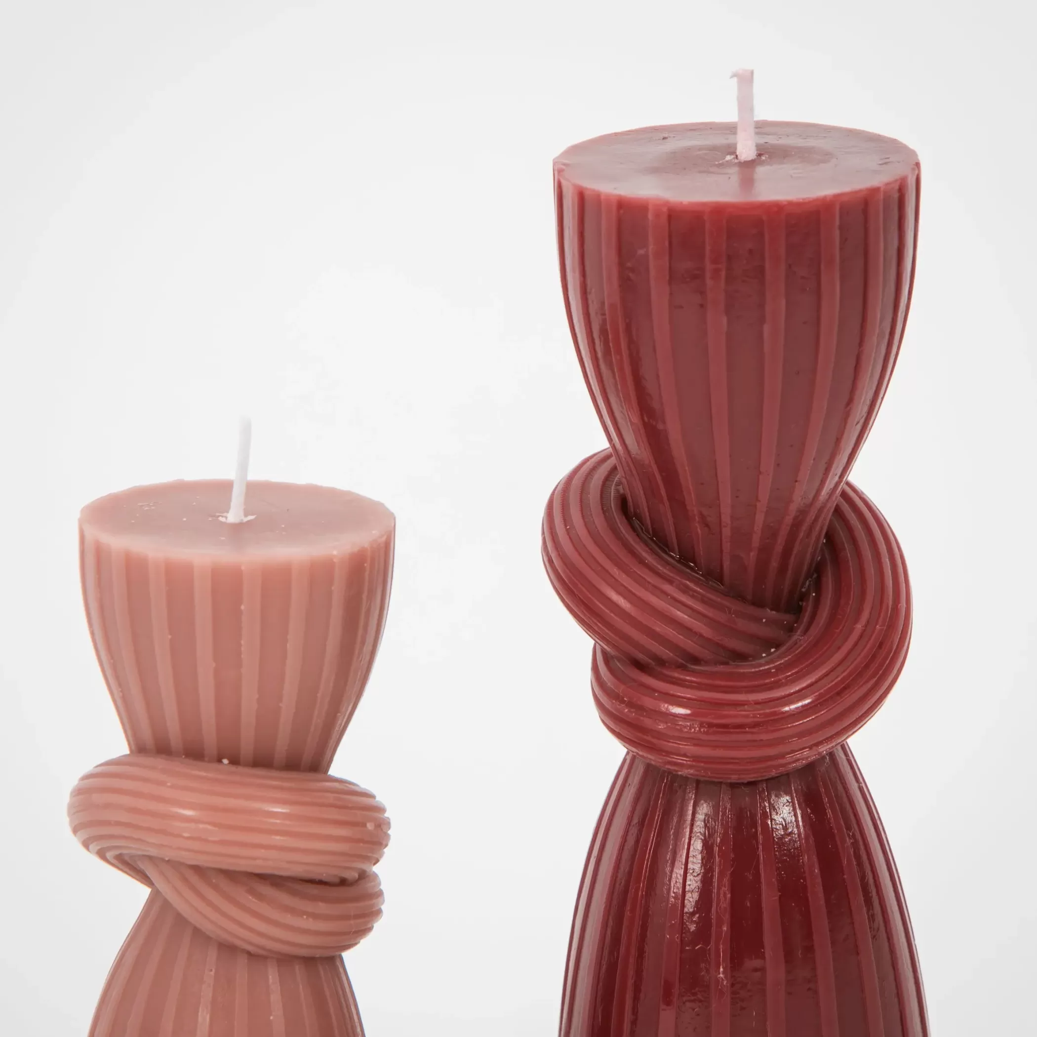 Candles & Candle Holders | GigiandTom Knotted Pillar Candle Assorted 2 Pack Dusty Rose