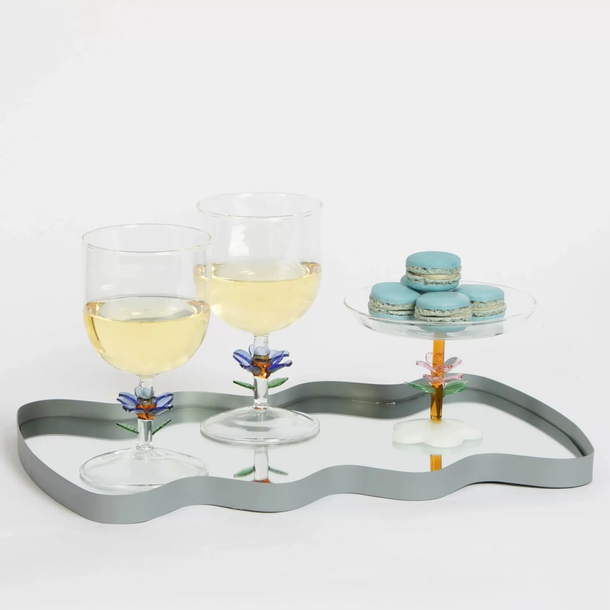 Decor | GigiandTom Ripples Mirrored Metal Decorative Tray Blue