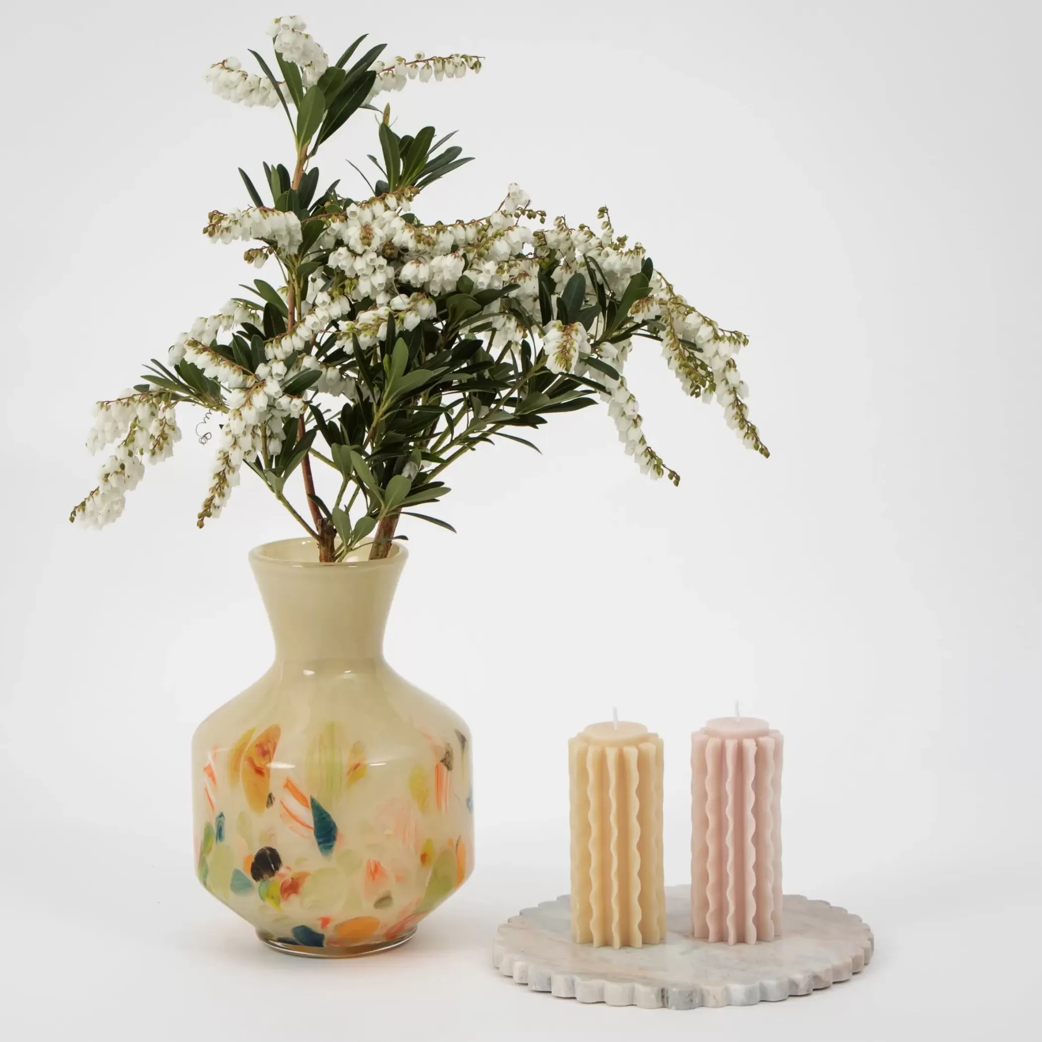 Candles & Candle Holders | GigiandTom Romantic Ripple Pillar Candle Assorted 2 Pack Pastels